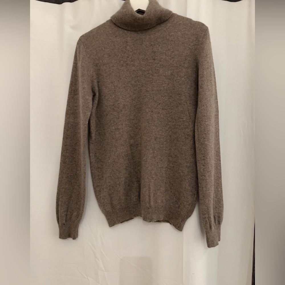 Cashmere Brown Turtleneck Sweater LilySilk